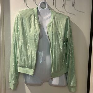 Forever 21 Sequin Embellished Green Jacket